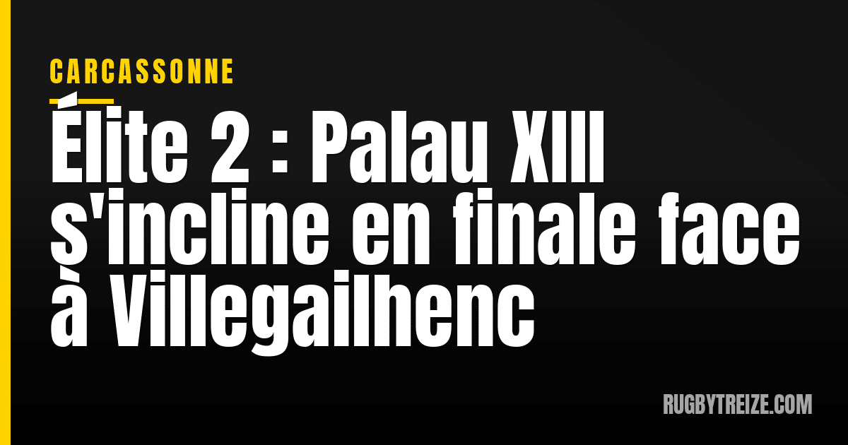 Élite 2 : Palau XIII s'incline en finale face à Villegailhenc