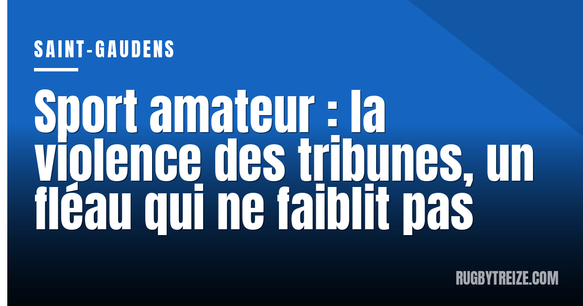 Sport amateur : la violence des tribunes, un fléau qui ne faiblit pas