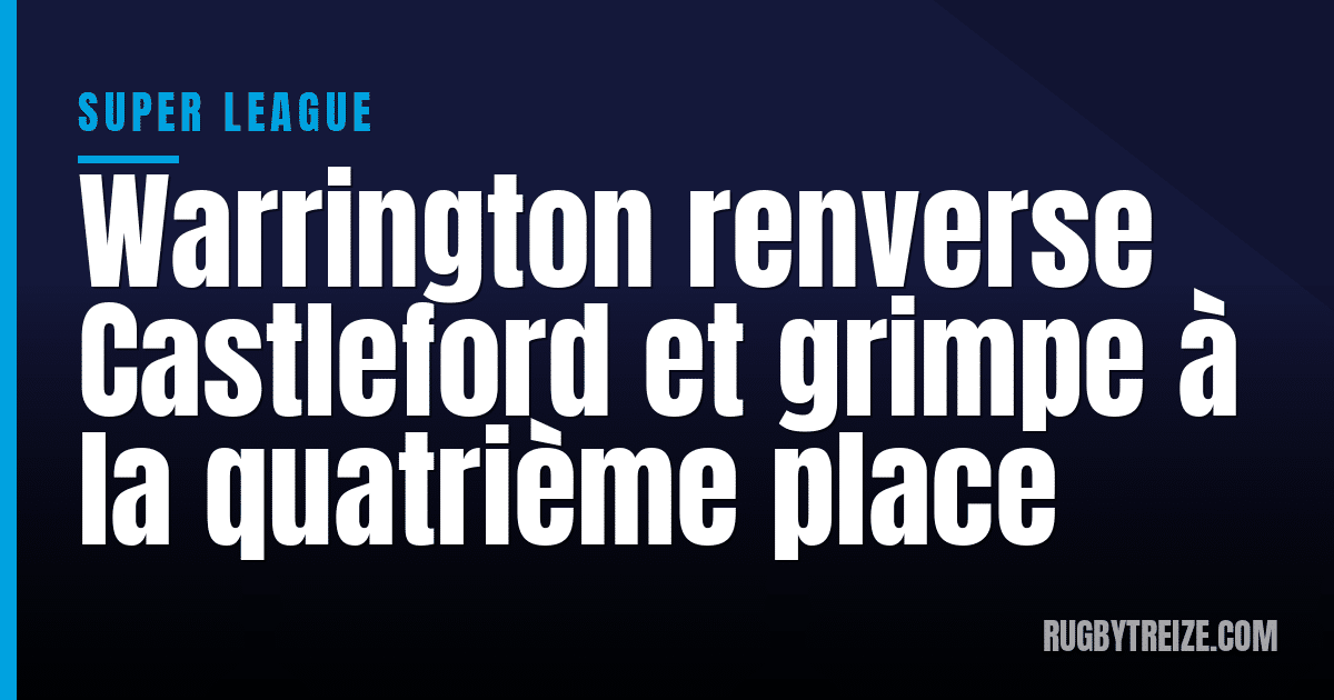 Warrington renverse Castleford et grimpe à la quatrième place